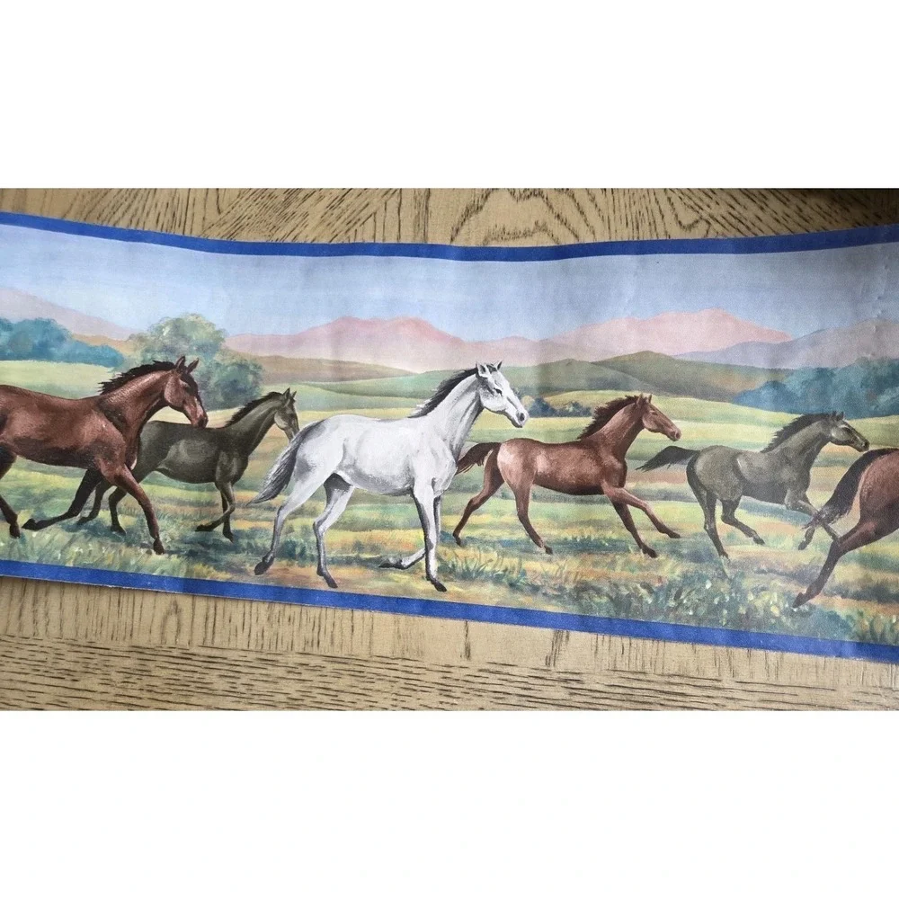 Norwall Wallpaper Border Lot Of 3 Horses Western #NK74875 Horses Vintage NOS